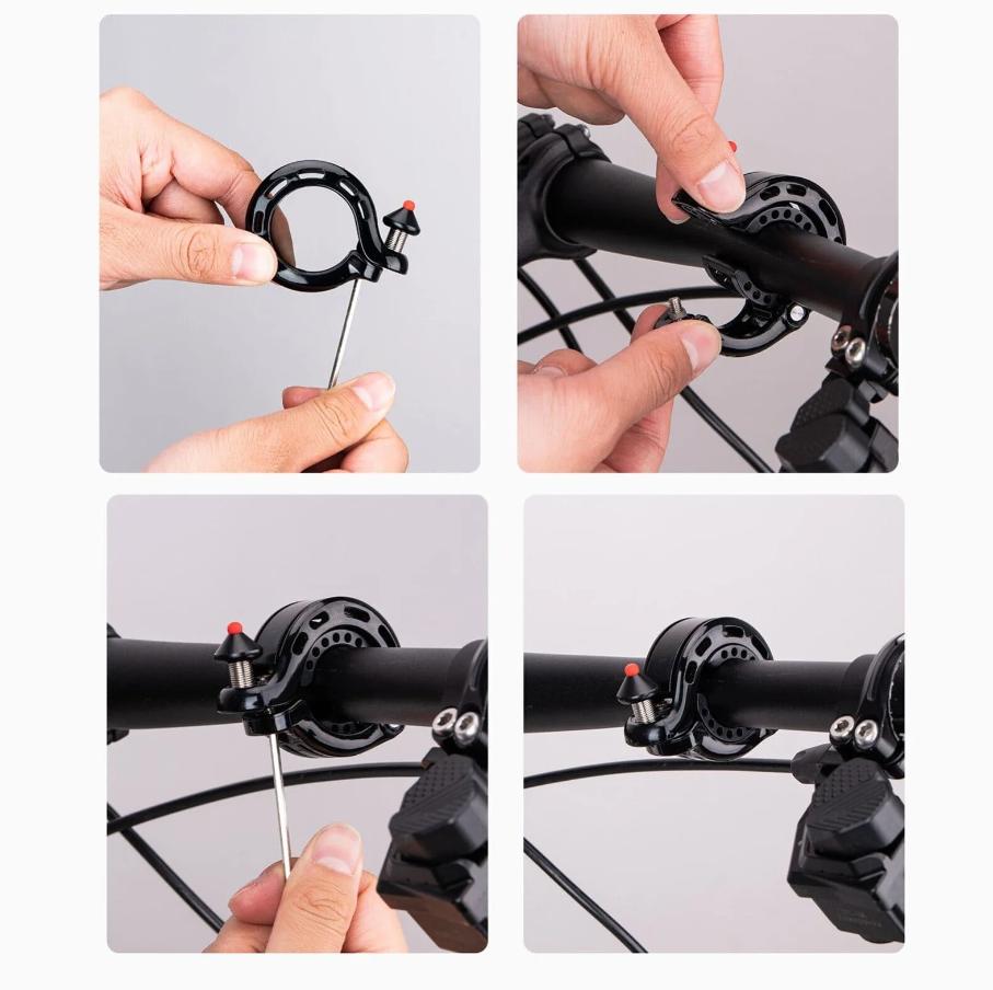 ROCKBROS campana de bicicleta oculta 100 dB resistente a la lluvia y al óxido con 5 colores para manubrio compatible con 22,2 mm/25,4 mm/31,8 mm portátil y cómoda