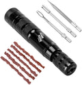 ROCKBROS kit de reparación de tubeless para neumáticos – set compacto con tapones de goma, carcasa de aluminio y empuñadura ergonómica, herramienta de reparación de neumáticos para bicicleta y motocicleta