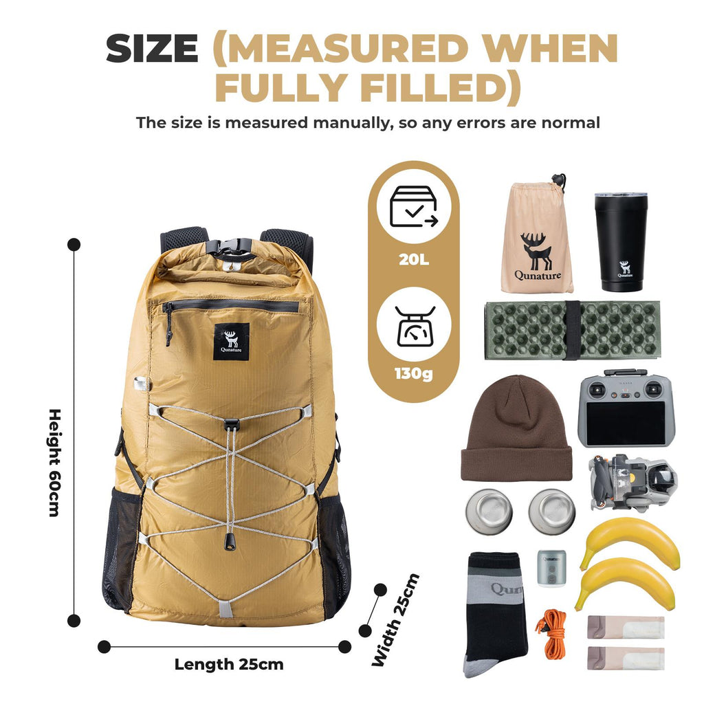 ROCKBROS Mochila ultraligera y plegable 20 L de capacidad robusta resistente al agua efecto loto cómoda para salidas diarias