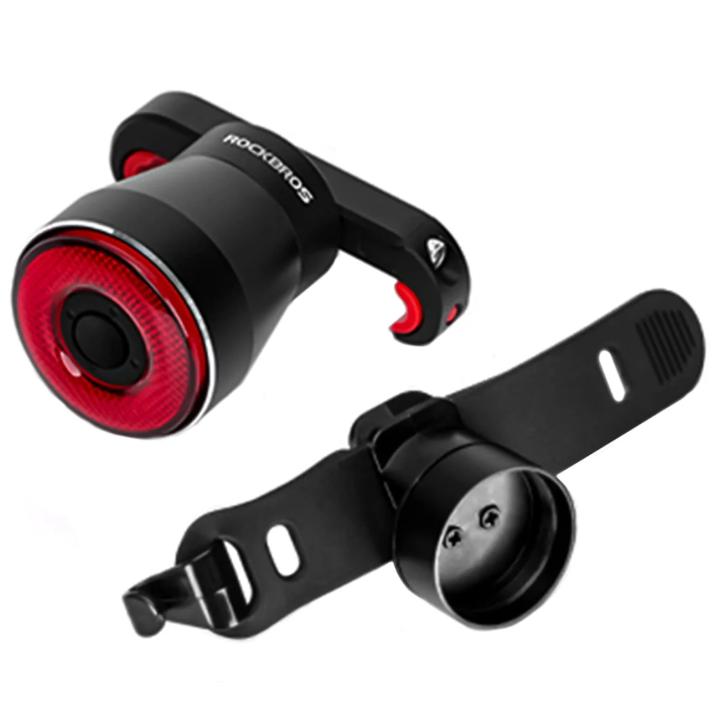 ROCKBROS Luz Trasera Inteligente Q5 IPX6 Resistente al Agua con 4 Modos de Iluminación y Carga USB Recargable para Bicicleta Seguridad Nocturna