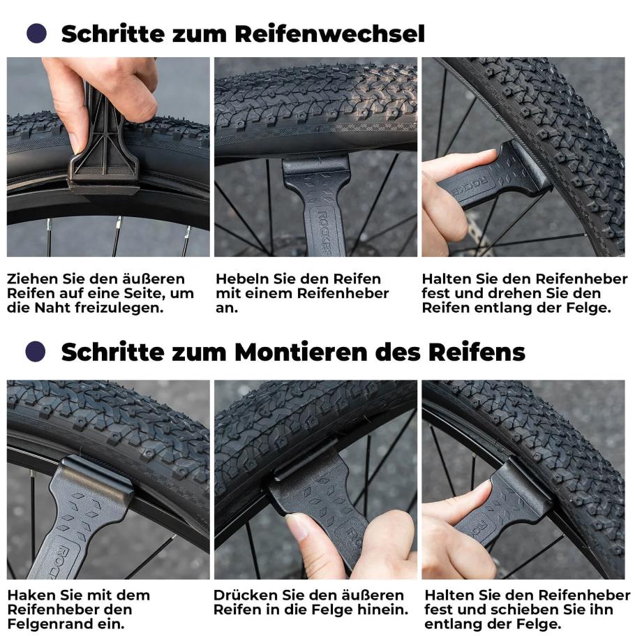 ROCKBROS Bicicleta 2 EN 1 Palanca de Neumáticos Portátil bycicle Ultraligero 28g Ancho 24mm Herramienta Multifuncional para Todos los Tipos de Neumáticos