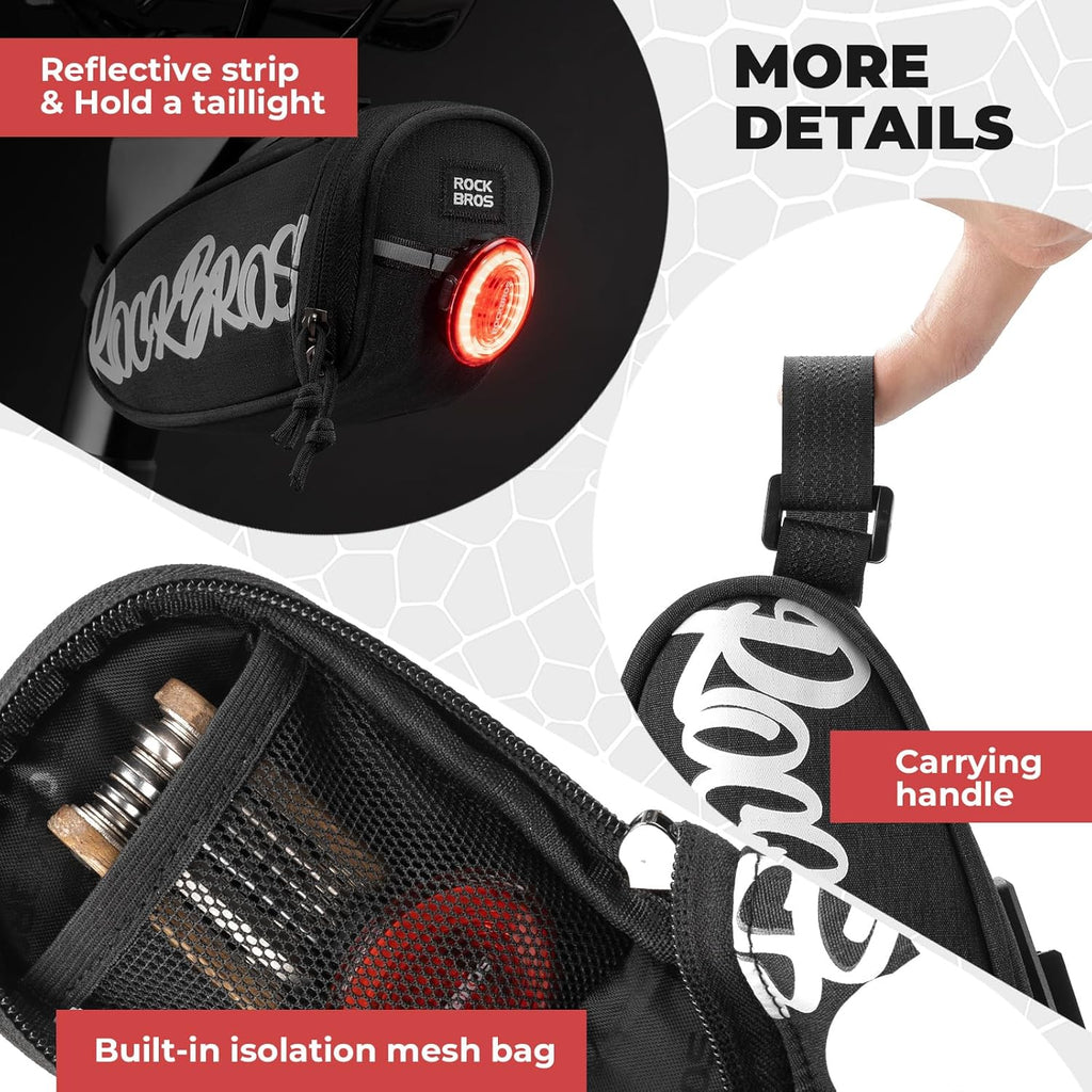ROCKBROS Bolsa de Bicicleta Bolsa de Sillín Portátil para Bicicleta de Carretera Montaña Grava y Plegable Accesorios de Bicicleta para Sillín