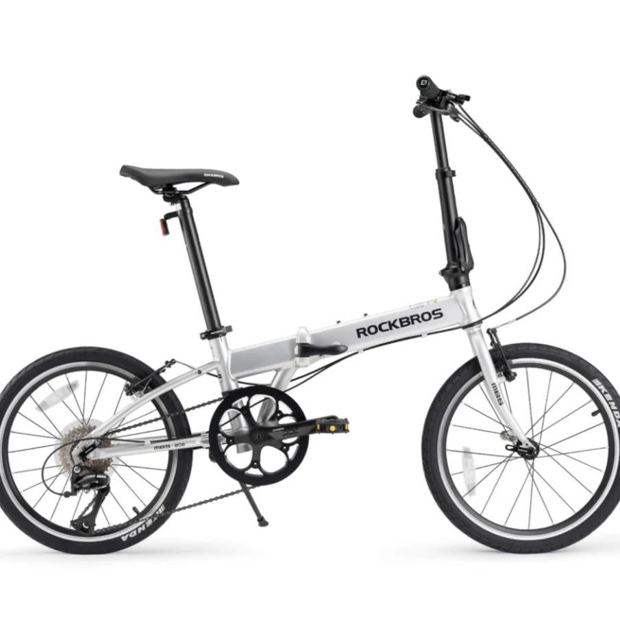 ROCKBROS bicicleta plegable de 20 inch de aluminio con 8 velocidades y frenos de disco, portátil y compacta para unisex (hombres y mujeres), diseño de plegado rápido, lista para la ciudad, duradera