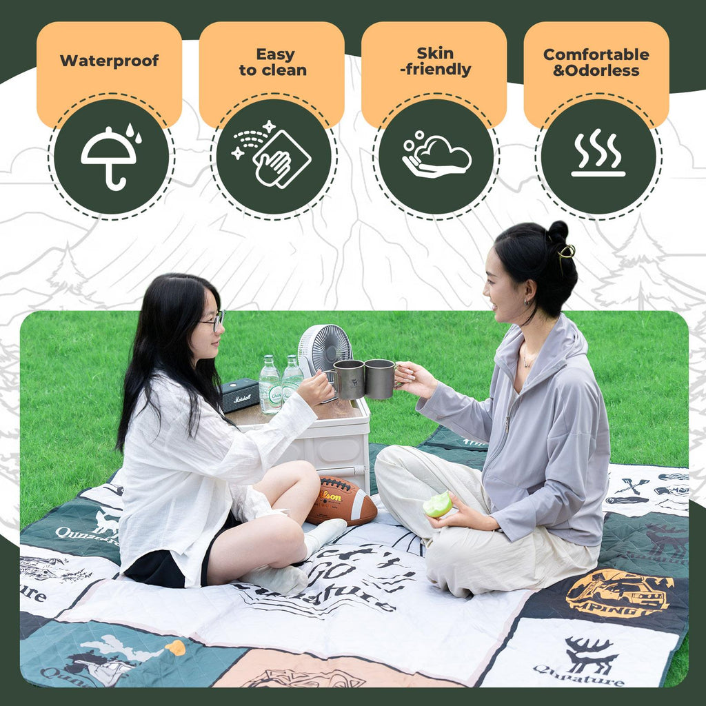 ROCKBROS manta de picnic y camping con asas de transporte cómodas y potente cierre de velcro para comodidad y durabilidad