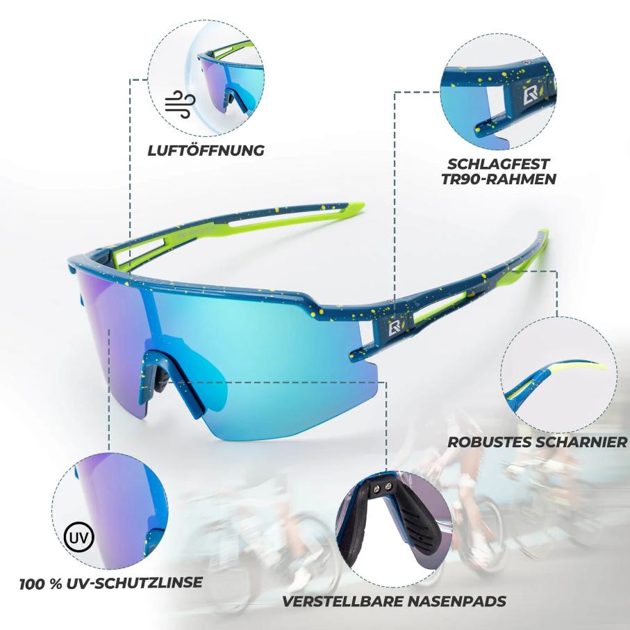 ROCKBROS Gafas Deportivas Polarizadas – Gafas de Ciclismo Antiviento con Protección UV400 ‍️ Ligeras, Estilosas y Resistentes – Perfectas para Ciclismo, Correr, Aire Libre & Urbano & Diario ️ Unisex