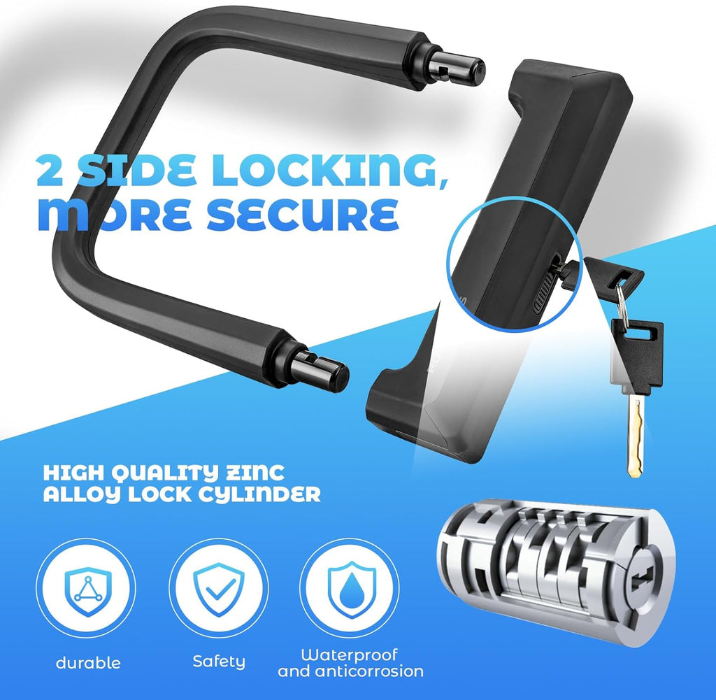LOCKBROS candado de bicicleta de alta seguridad, candado de cadena de bucle de 14 mm con llave, para e‑bike, bicicleta de carretera y bicicleta de montaña, también apto para motocicleta