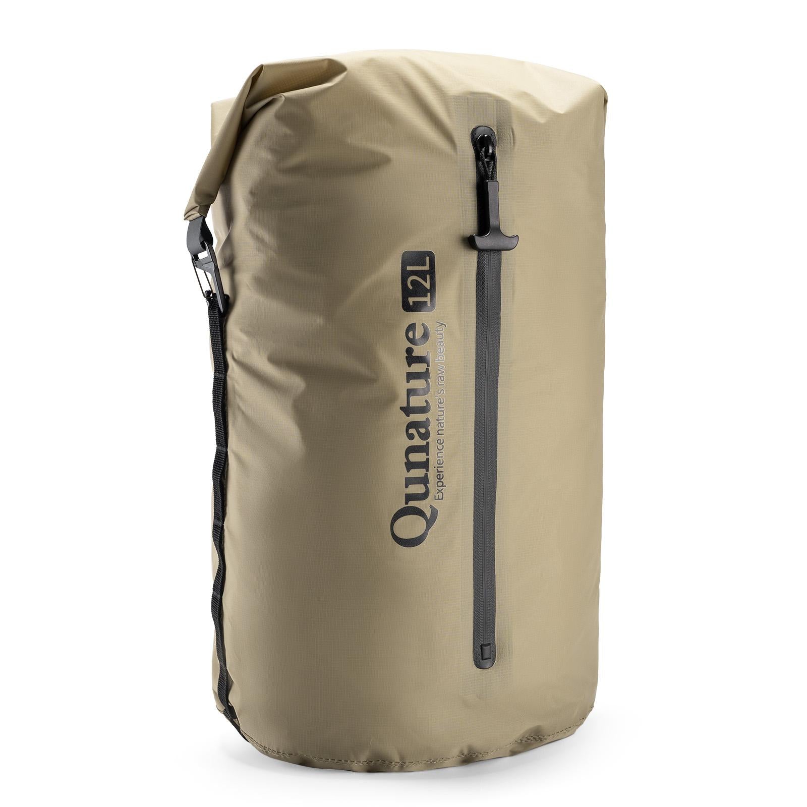 ROCKBROS bolsa de compresión impermeable caqui de 12 litros sobre fondo blanco