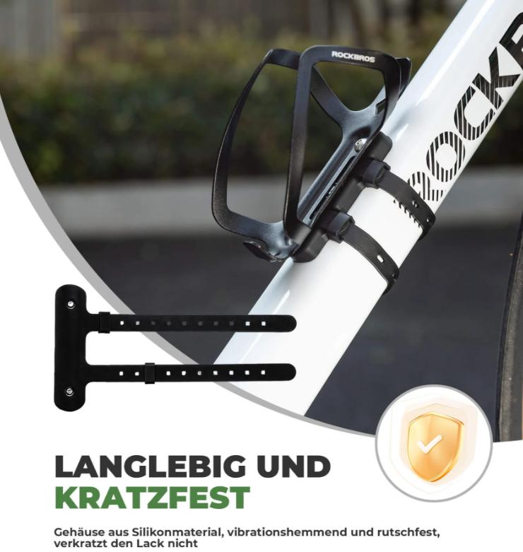 ROCKBROS adaptador para portabotellas de bicicleta instalado en el cuadro de la bicicleta