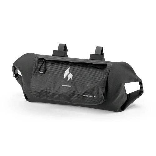 ROCKBROS bolsa de bicicleta impermeable negra sobre fondo blanco