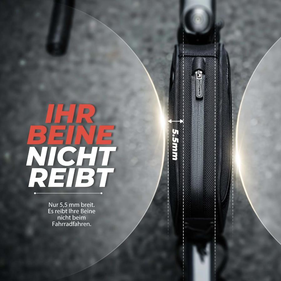 ROCKBROS bolsa de marco de bicicleta diseño delgado para evitar rozaduras con las piernas
