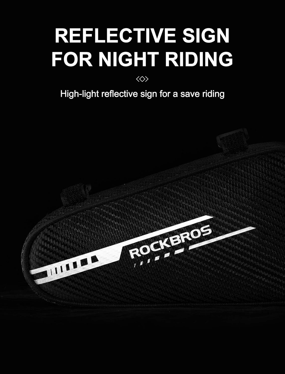 ROCKBROS bolsa triangular para bicicleta con marca reflectante para mayor seguridad en ciclismo nocturno