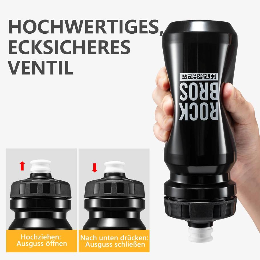 ROCKBROS botella de agua para bicicleta con diagrama de funcionamiento de la válvula de boquilla