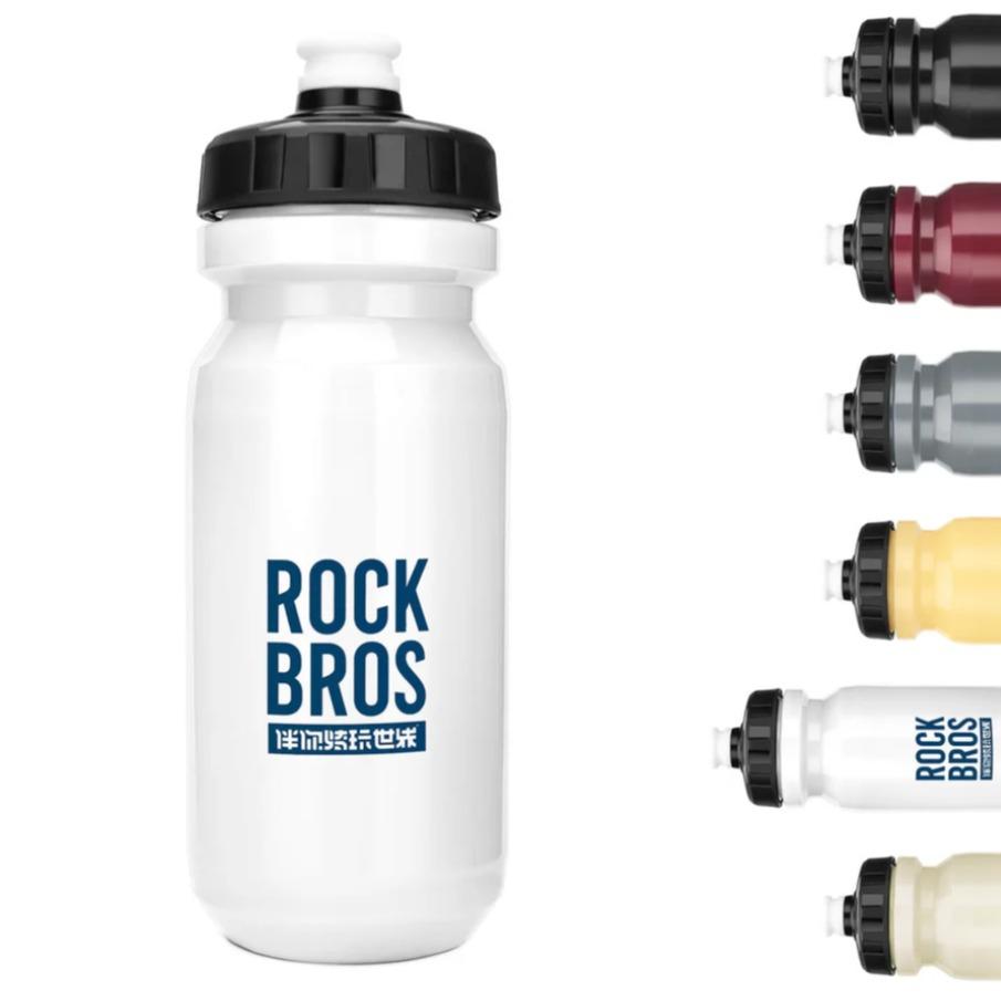 ROCKBROS botella de agua para bicicleta de color blanco con vista de otros colores sobre fondo blanco