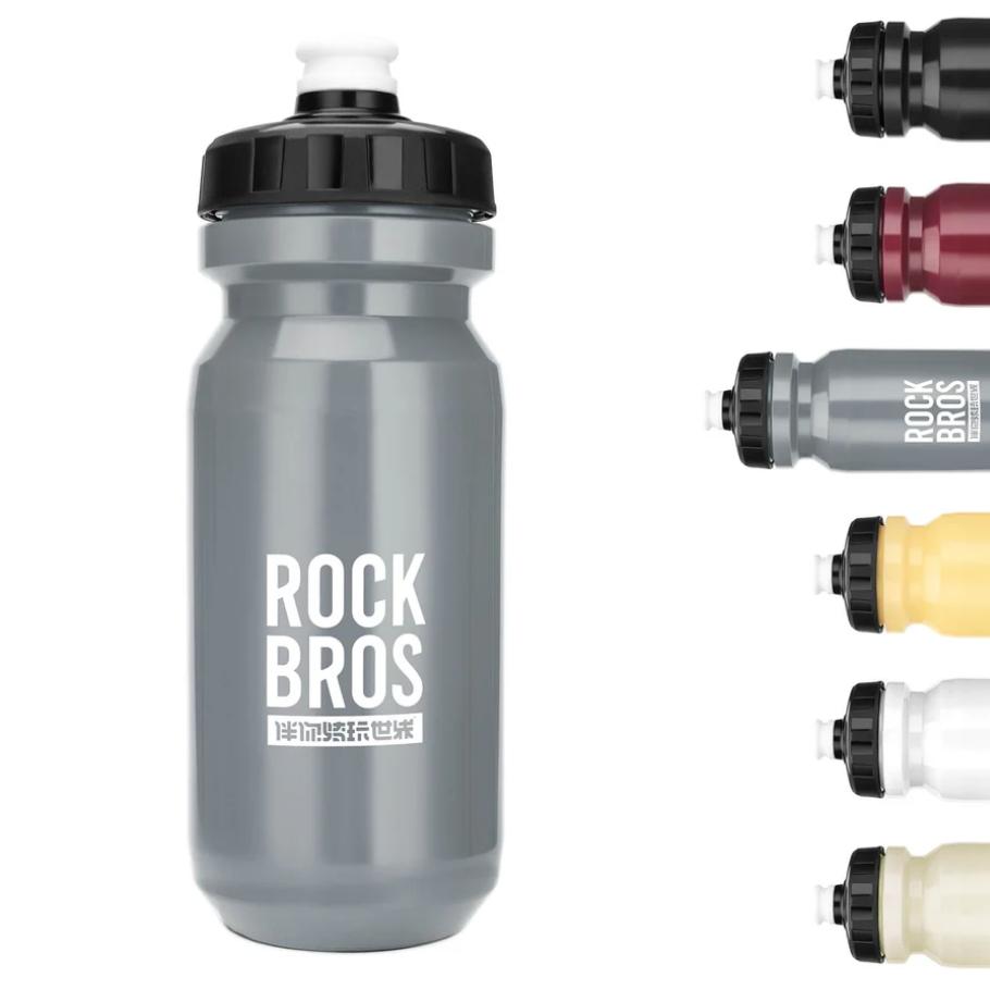ROCKBROS botella de agua para bicicleta de color gris con vista de otros colores sobre fondo blanco