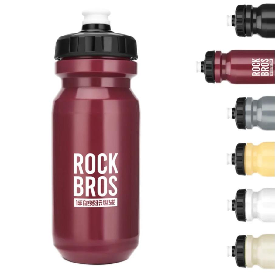 ROCKBROS botella de agua para bicicleta de color rojo con vista de otros colores sobre fondo blanco