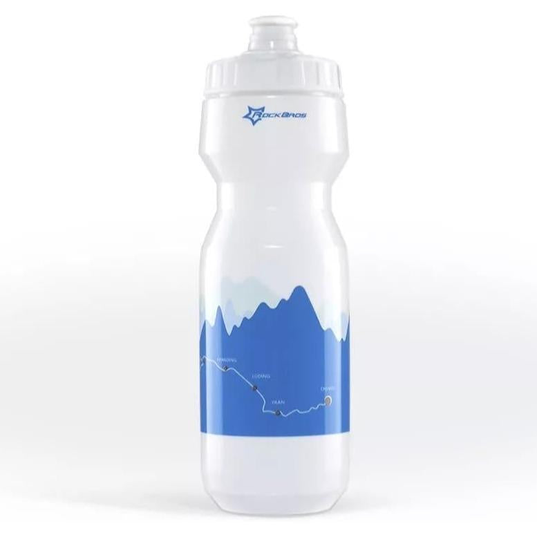 ROCKBROS botella de agua para bicicleta blanco con muestra de colores sobre fondo blanco