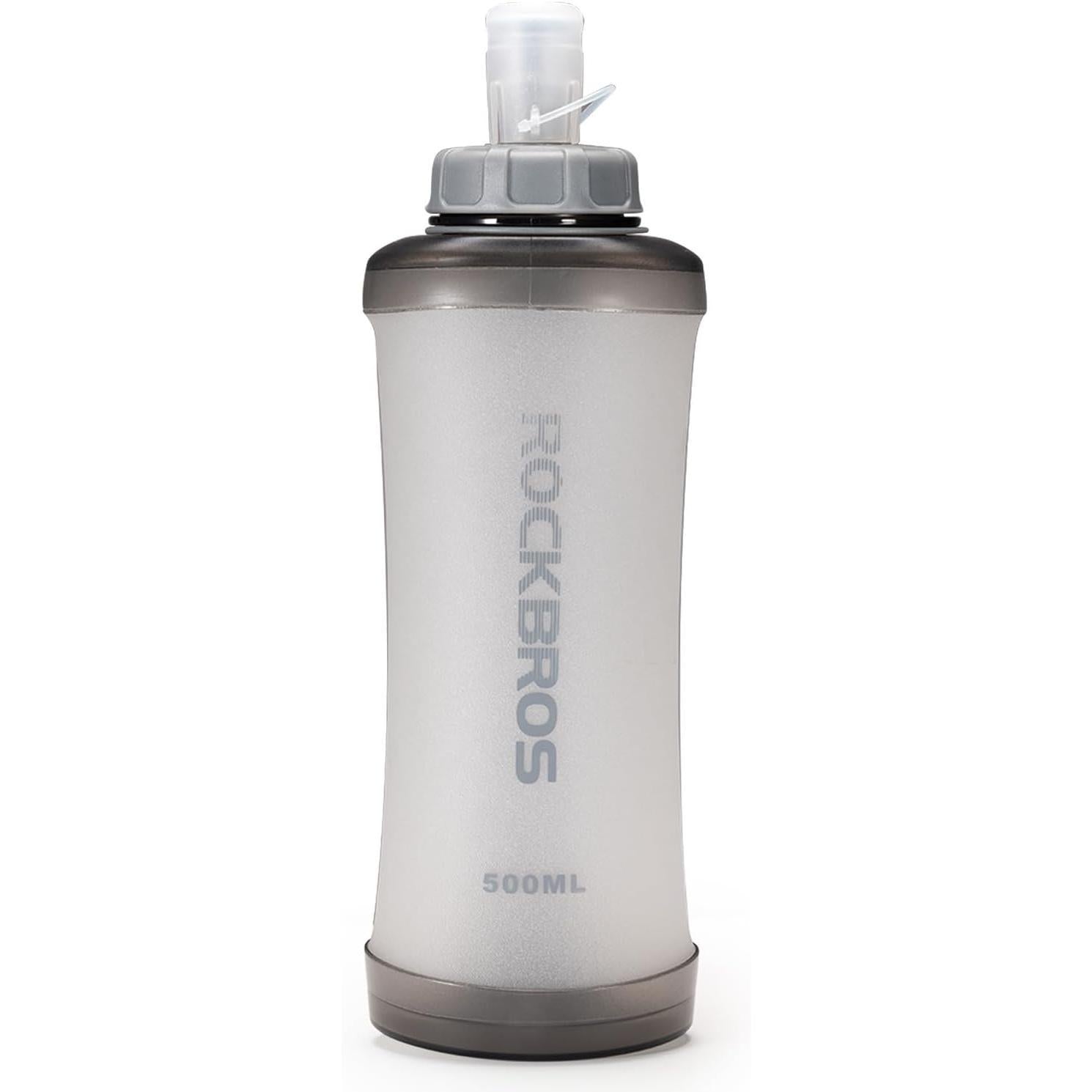 ROCKBROS botella de agua para bicicleta blanca de 500ml sobre fondo blanco