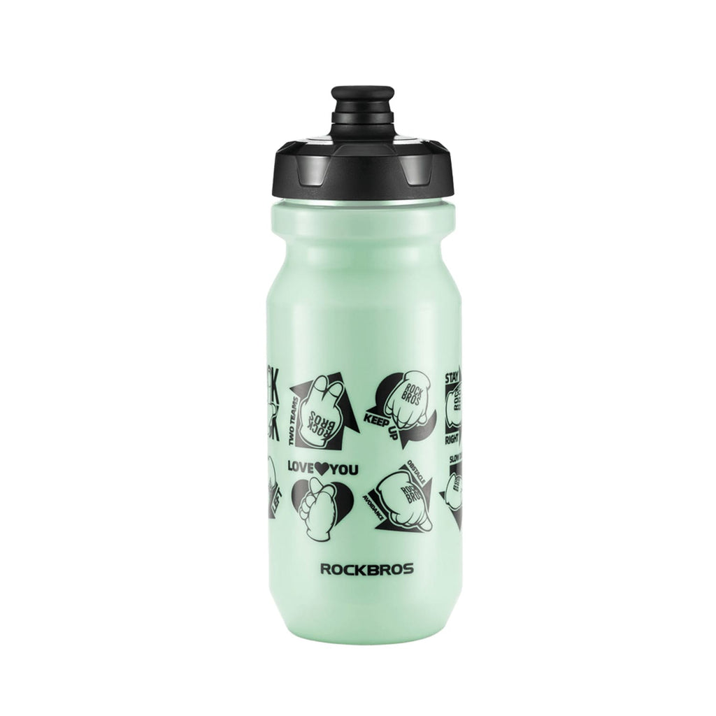 ROCKBROS botella para bicicleta de color cian claro degradado sobre fondo blanco
