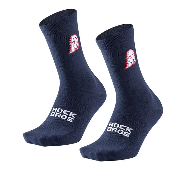 ROCKBROS Calcetines Ciclismo Bicicleta Hombre Mujer, Calcetines Ciclismo Transpirables para Ciclismo, Correr, Fitness, Entrenamiento, Calcetines Cómodos con Talón Reforzado & Tira Antideslizante en el Empeine, 36-46