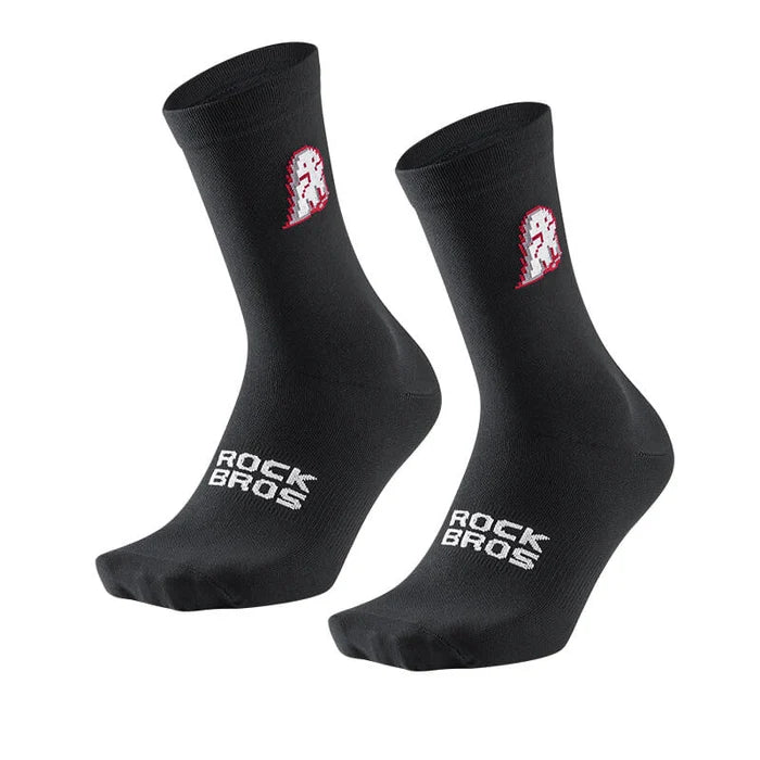 ROCKBROS Calcetines Ciclismo Bicicleta Hombre Mujer, Calcetines Ciclismo Transpirables para Ciclismo, Correr, Fitness, Entrenamiento, Calcetines Cómodos con Talón Reforzado & Tira Antideslizante en el Empeine, 36-46