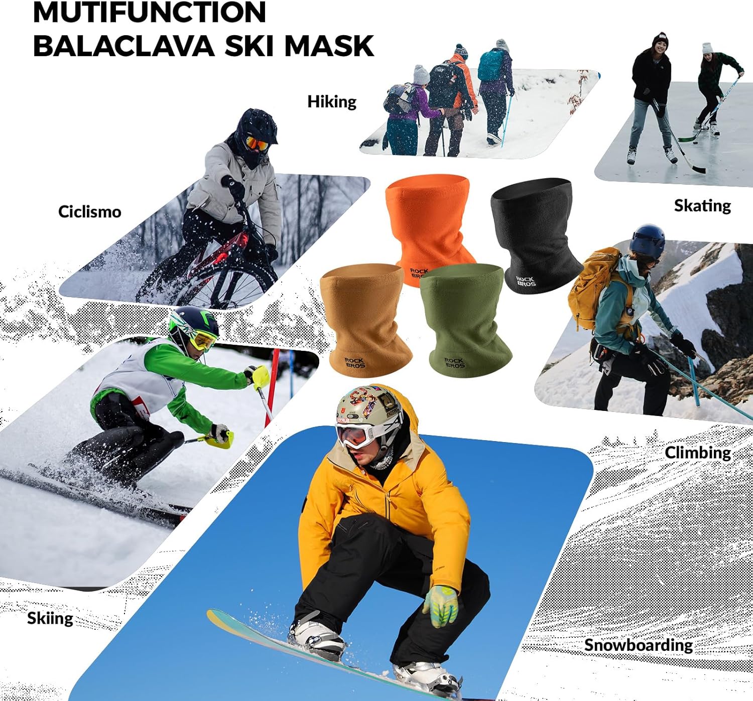 ROCKBROS bufanda de invierno de múltiples colores para diferentes deportes de nieve al aire libre