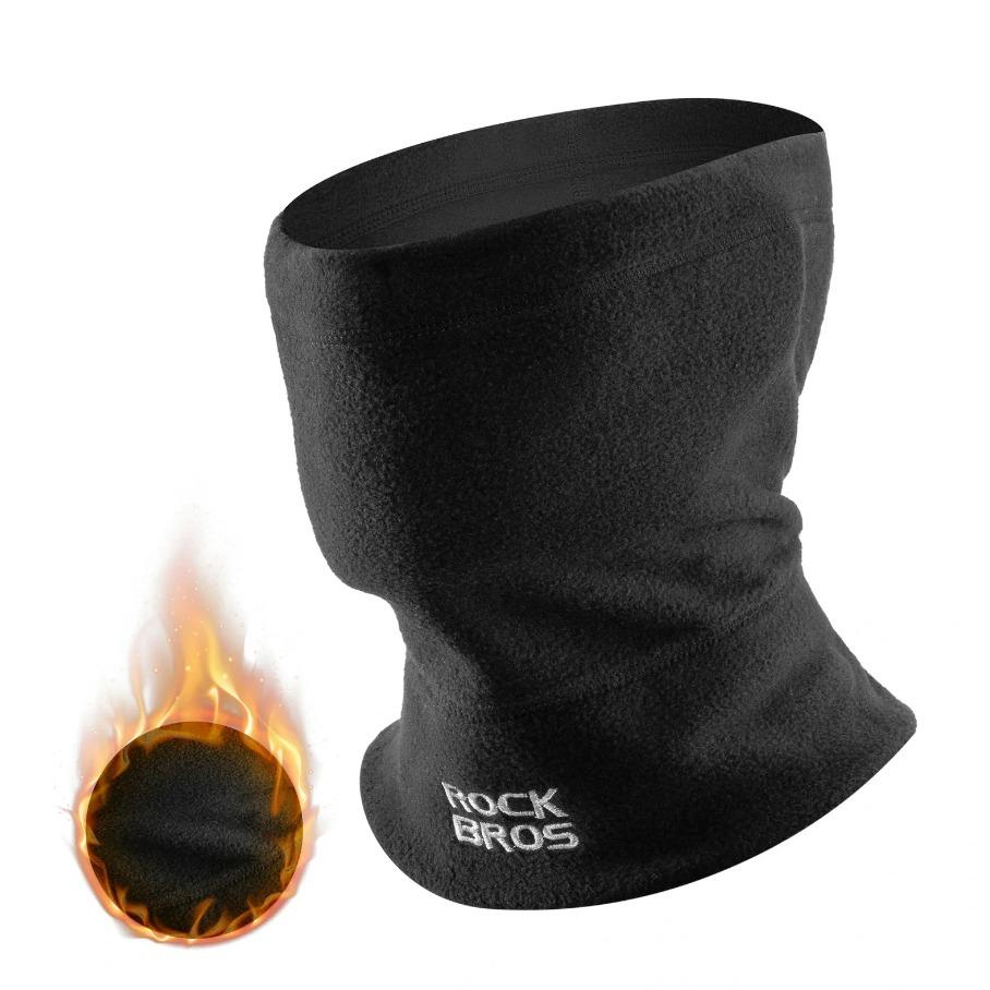 ROCKBROS bufanda de invierno negro
 de polar con gráfico de calor al lado sobre fondo blanco