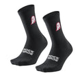 ROCKBROS calcetines de media caña negros para ciclismo sobre fondo blanco