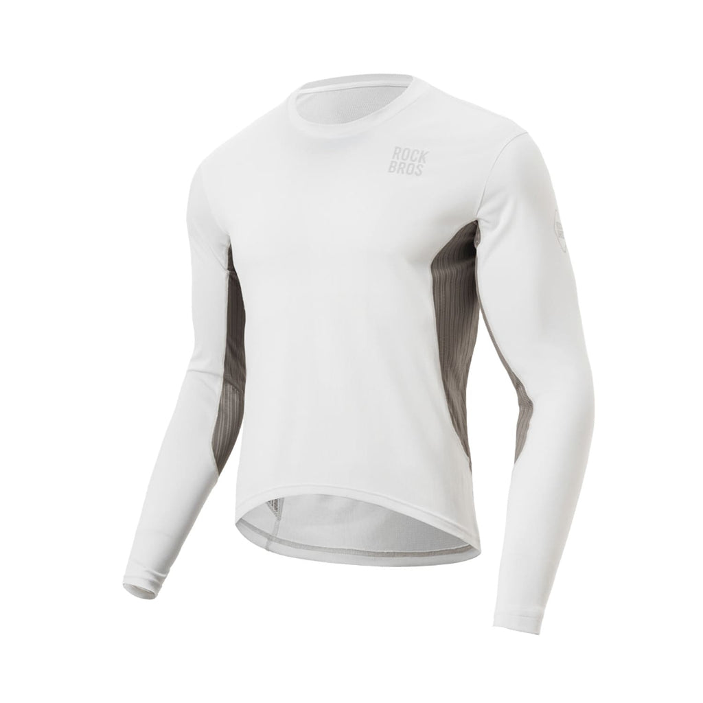 ROCKBROS camiseta mtb para hombre de manga larga y secado rápido de color gris sobre fondo blanco