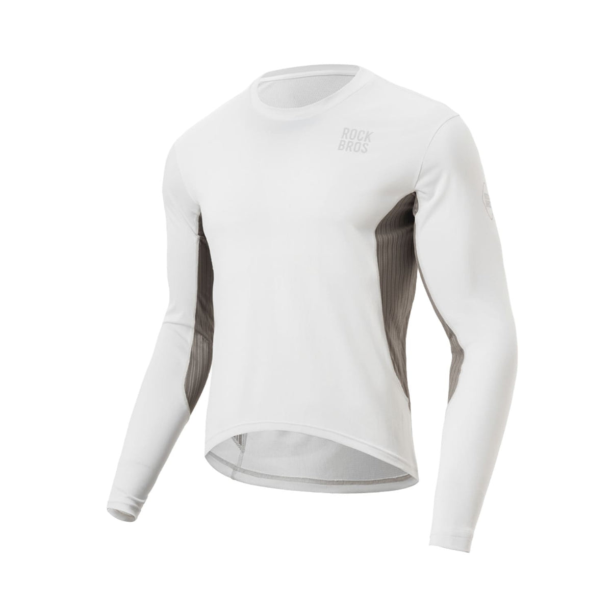 ROCKBROS camiseta mtb para hombre de manga larga y secado rápido de color gris sobre fondo blanco