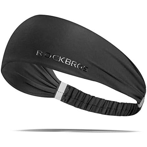 ROCKBROS cinta para la cabeza deportiva negra sobre fondo blanco