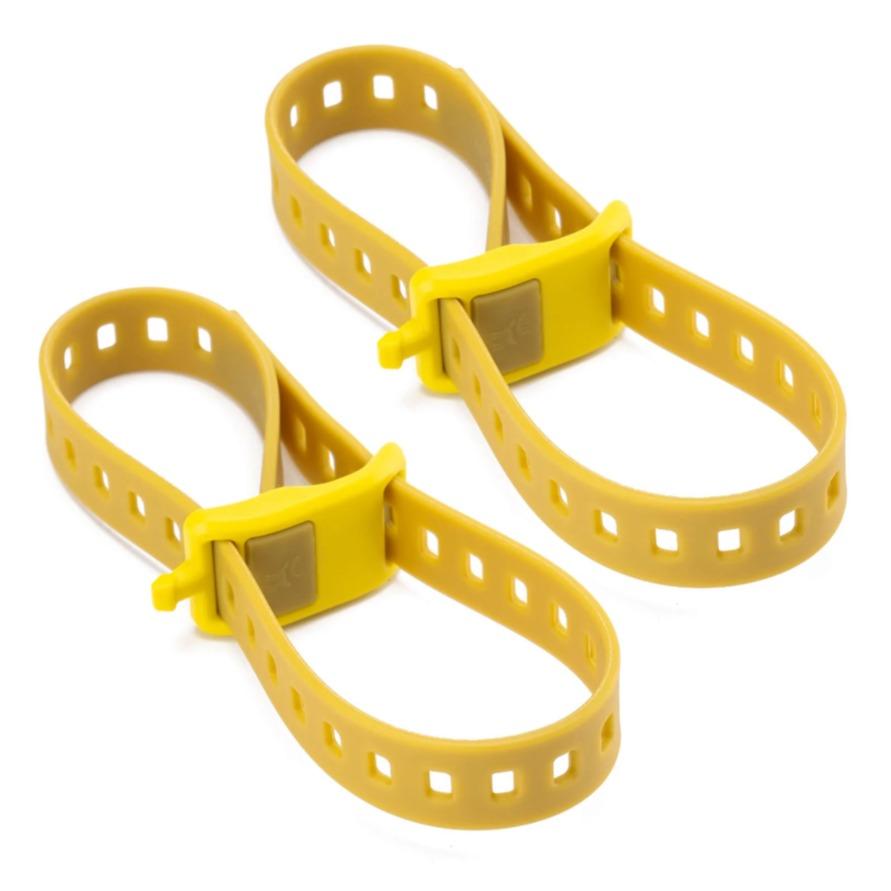 ROCKBROS cinturones de bikepacking multiusos de color amarillo par sobre fondo blanco
