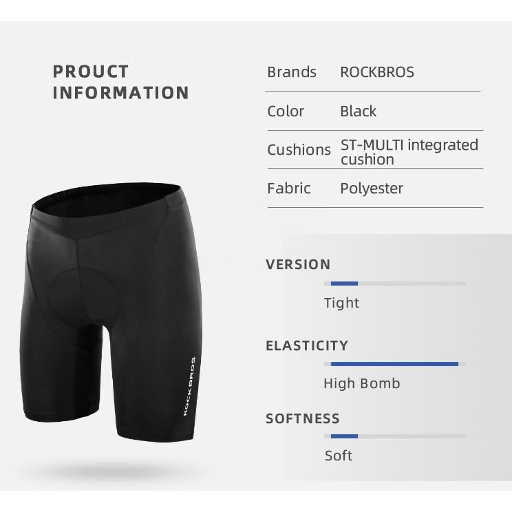 ROCKBROS culote de ciclismo para mujer tabla de información del producto sobre fondo claro