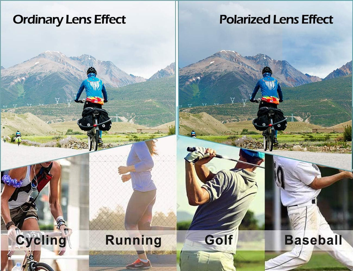 ROCKBROS gafas de sol polarizadas para ciclismo comparación de efecto de lentes en deportes