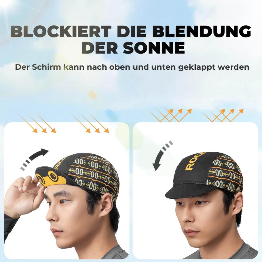 ROCKBROS gorra de ciclismo verano con visor plegable usada por un hombre