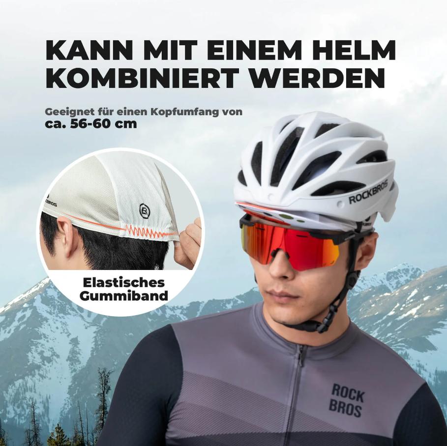 ROCKBROS gorra de ciclismo verano usada debajo de casco por un hombre
