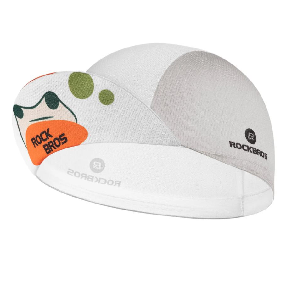 ROCKBROS gorra de ciclismo verano blanca con estampado sobre fondo blanco