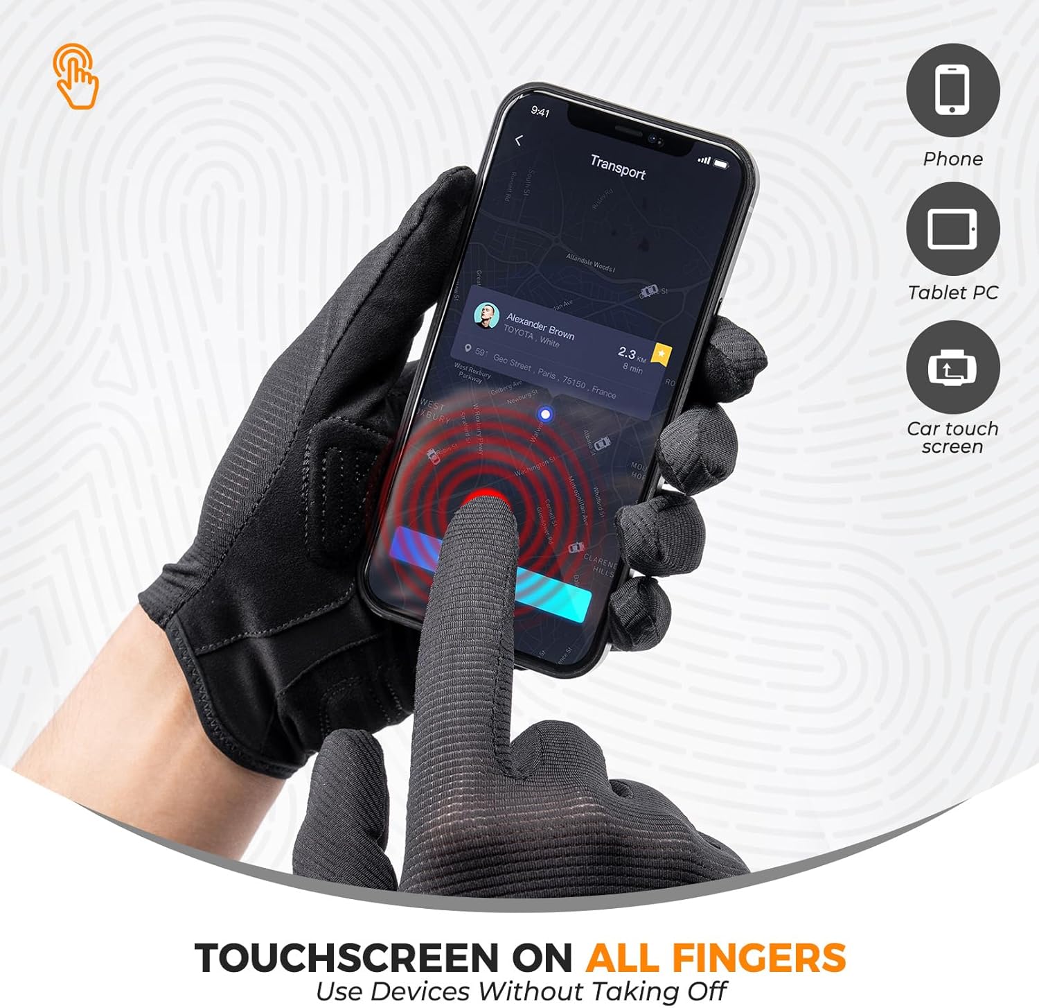 ROCKBROS guantes de bicicleta con función táctil al operar un teléfono móvil