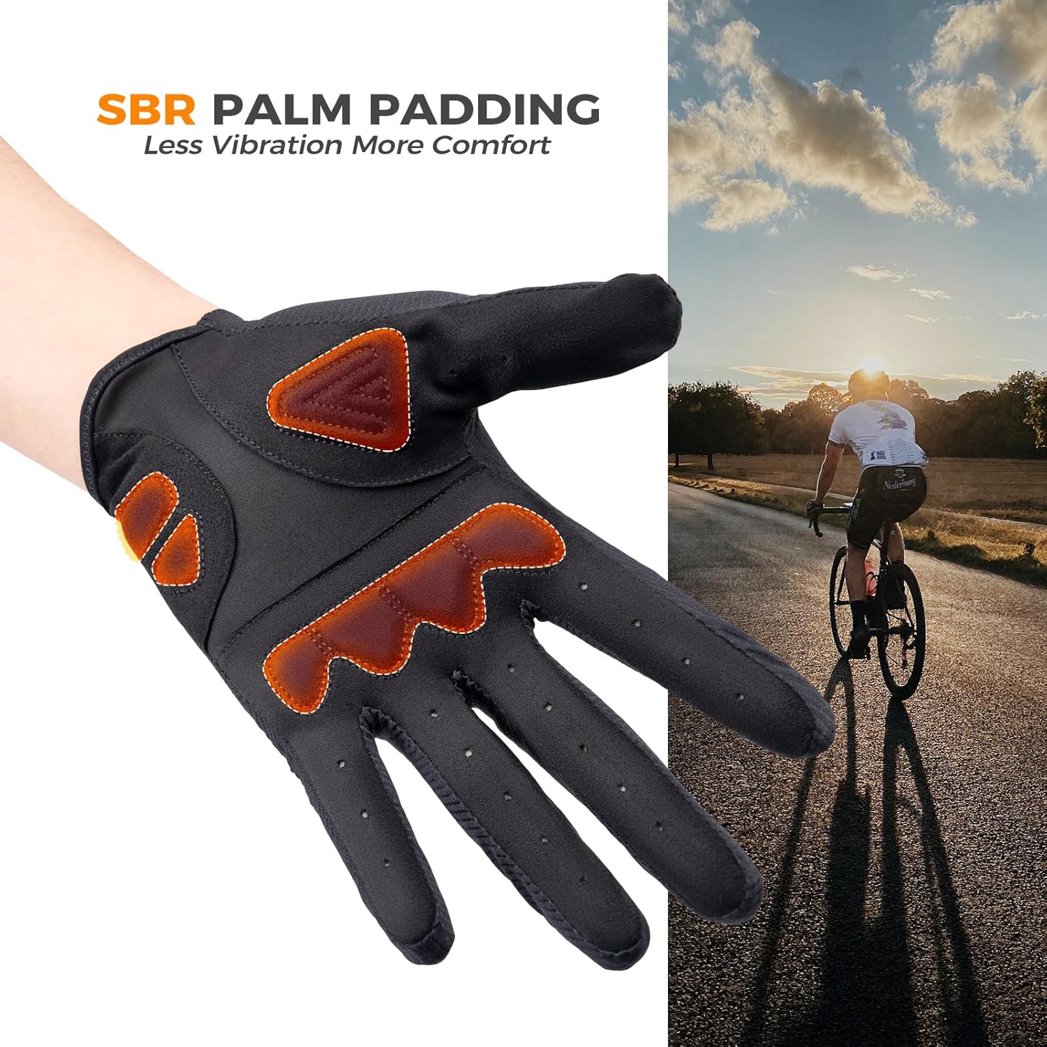 ROCKBROS guantes de bicicleta con almohadilla sbr en palma para ciclismo al aire libre