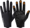 ROCKBROS guantes de bicicleta negros con función táctil sobre fondo blanco