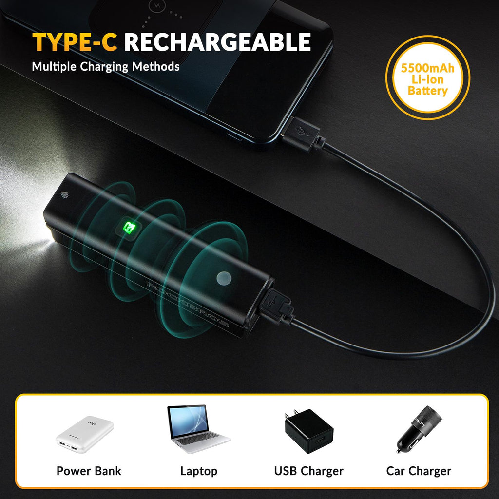 ROCKBROS luz delantera para bicicleta bateria 5500mah con multiples formas de carga
