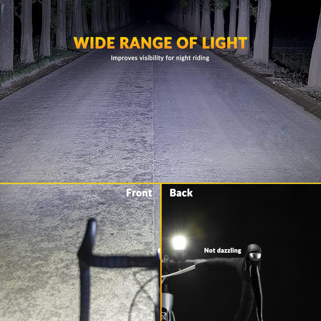 ROCKBROS luz delantera para bicicleta con amplio alcance luminoso para noche
