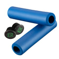 ROCKBROS empuñaduras de silicona azules para manillar de bicicleta de montaña sobre fondo blanco.