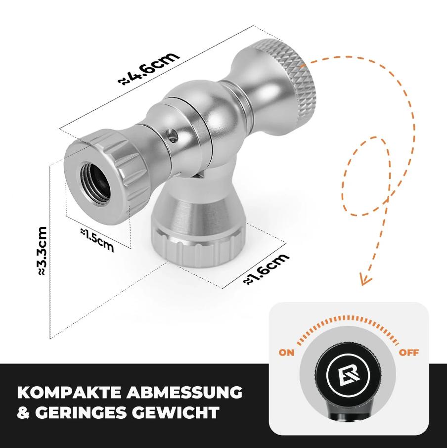 ROCKBROS mini inflador de bicicleta co2 con diagrama de dimensiones diseño compacto y ligero