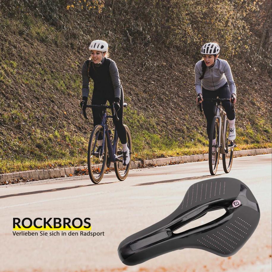 ROCKBROS sillín de bicicleta con dos mujeres practicando ciclismo en carretera
