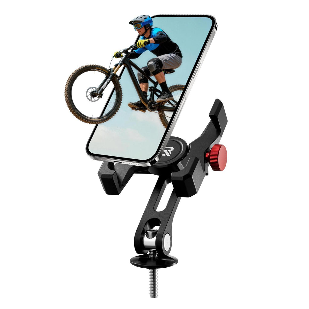 ROCKBROS soporte de móvil para bicicleta para auriculares de cartucho color negro con teléfono montado