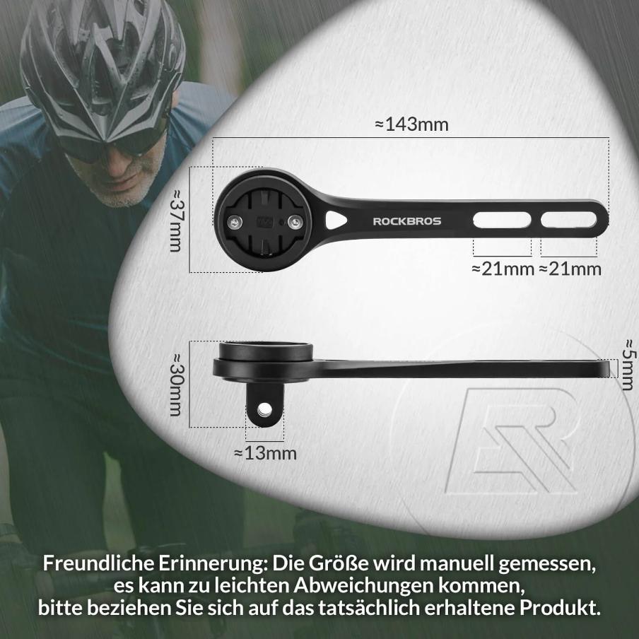 ROCKBROS soporte de ordenador de bicicleta diagrama con las dimensiones y medidas del producto