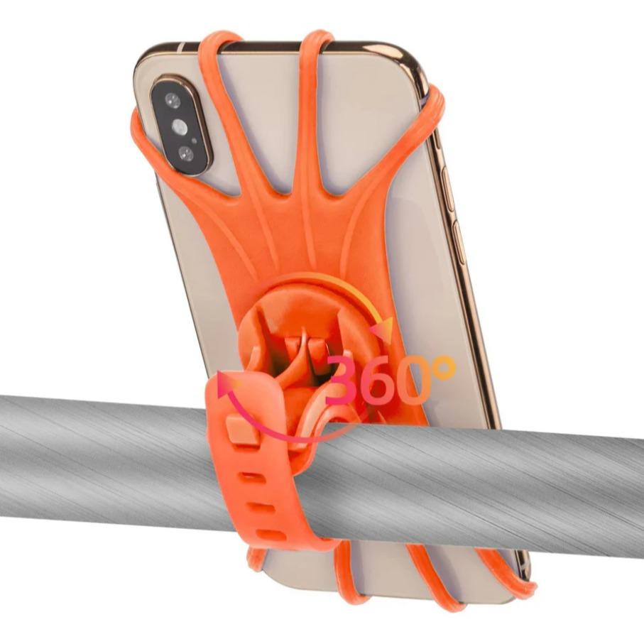 ROCKBROS soporte para el móvil naranja con rotación 360 grados en manillar de bicicleta