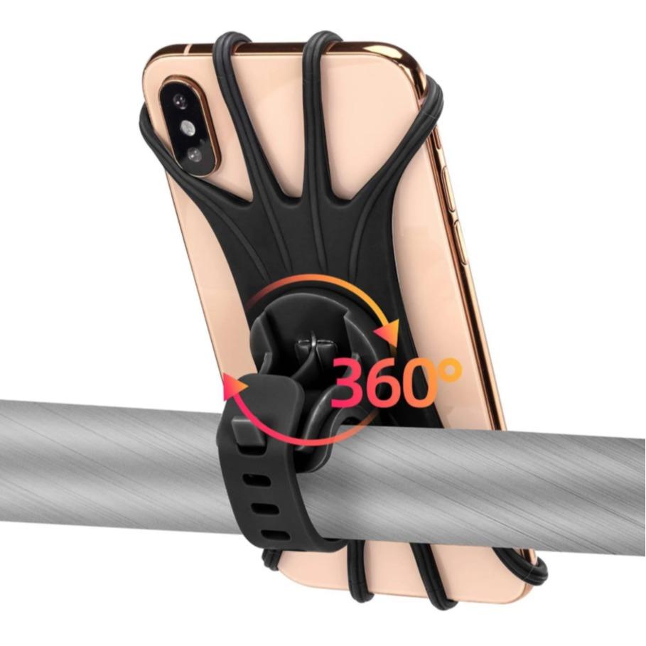 ROCKBROS soporte para el móvil negro con rotación 360 grados en manillar de bicicleta