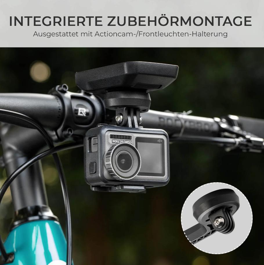 ROCKBROS soporte para ordenador de bicicleta con base integrada para montar camara de accion en manubrio