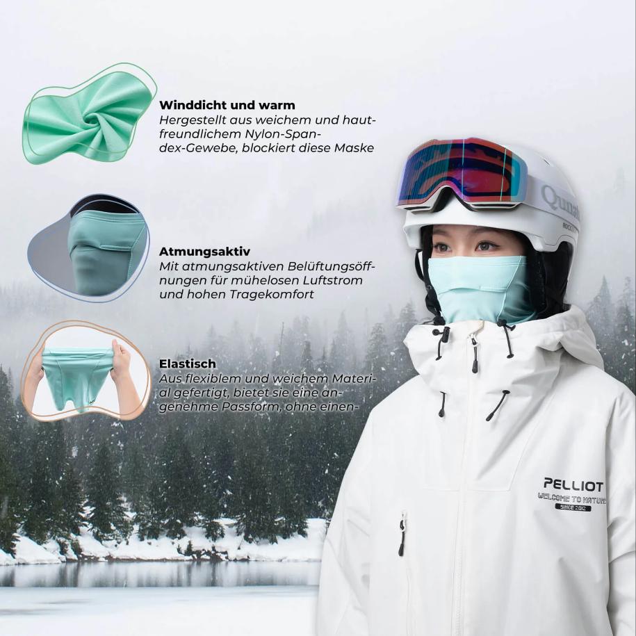 ROCKBROS gorro de invierno para mujer usado por mujer en entorno nevado muestra sus funciones